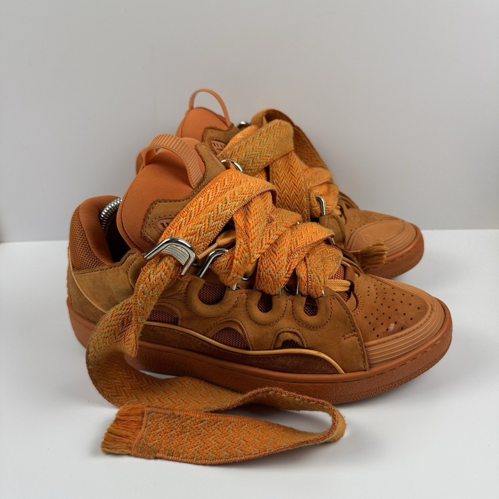 Lanvin Curb Sneaker Mango Orange Shoes EU 41 Men's US 8 Designer
